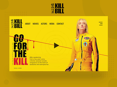Kill Bill Website Interface animation cartoon character design illustration ui ui design ux website website concept website design