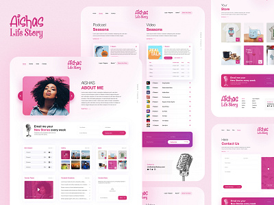 Aishas Life Story - Podcast UI/UX Website Design clean design digital illustration interface landing landing page design landingpage logo minimal podcast project typography ui uiux ux web web design webdesign website design