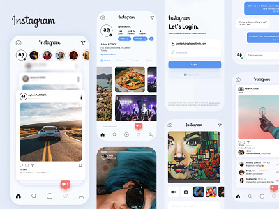 Instagram UI/UX Redesign app app design application clean design instagram minimal mobile mobile design redesign soft trendy ui ux