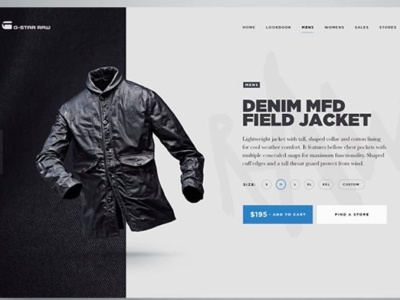 Jacket's online selling Store design illustration ui web