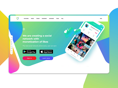 Landing page for an App branding design flat minimal ui ux web website