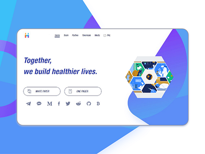 Landing page for pharma company branding design flat minimal ui web website