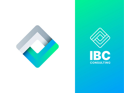 IBC Consulting app branding design flat gradient graphic design icon logo vector