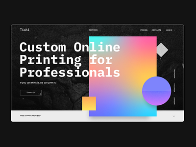 Tiaki design gradient minimal ui ux web