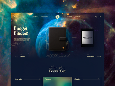Soul Landing Page accessories aestetic candles design landing page logo space stars typography ui ux vector