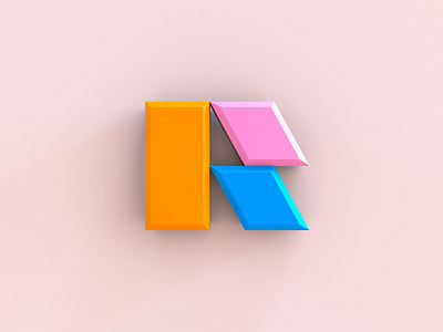 R sign 3D Logo