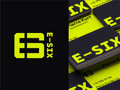 E-Six Logo and business card branding business card company logo construction design graphic design icon logo logo design stationery typography vector