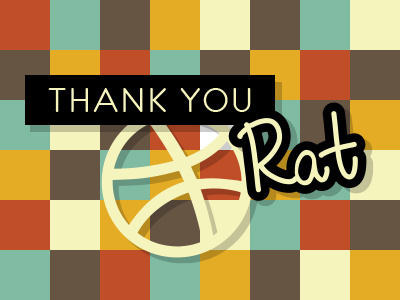 Thank You Rat! checker debut dribbble rat thank you