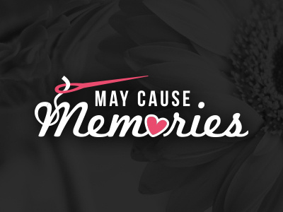 May Cause Memories crafts heart logo love memories needle needlepoint vector