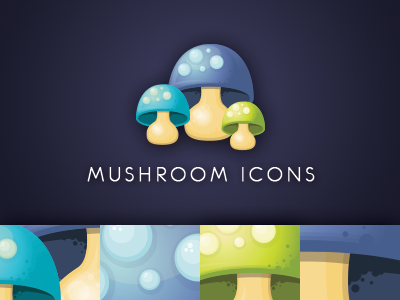 Mushroom Icons alice in wonderland blue dark desktop detail green icon mushroom purple shroom spots vector