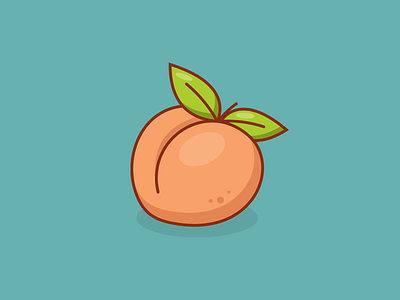 Peach butt cute food fruit healthy illustration peach vector
