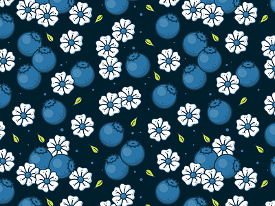 Blueberry Pattern blue blueberries food fruit healthy illustration pattern repeating pattern seamless pattern vector