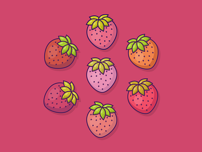 Strawberries berries berry cute art flat design food fruit illustration minimalist simplistic strawberries vector
