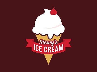 Stewy's Ice Cream cherry cone dessert ice cream logo scoop vanilla