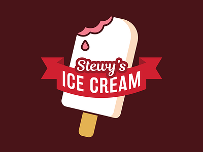 Stewy's Ice Cream 2 banner bar dessert ice cream logo popsicle strawberry vanilla