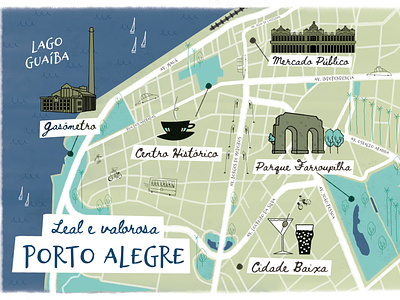 Porto Alegre Map brasil brazil citymap illustrated illustration map mapa maps photoshop porto alegre