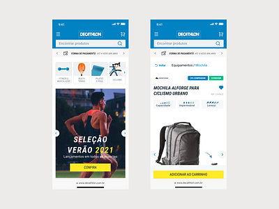 Sportswear and equipment e-commerce for Decathlon Brazil