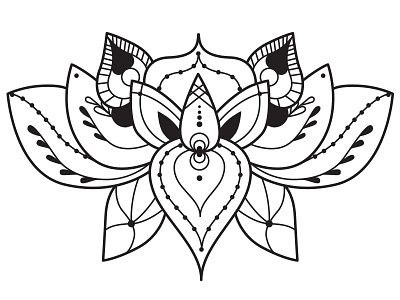 Lotus black and white drawing flower hand drawn illustrator lotus strokes svg vector