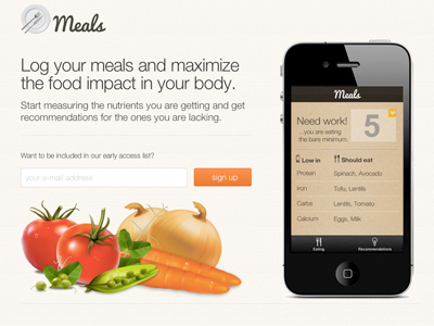 Meals App balanced food meals nutrition quantify