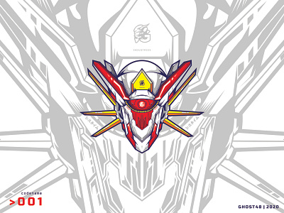 001 branding e sport gaming illustration logo mecha vector