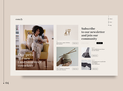 Com.fy - Blog branding design minimal typography ui web website