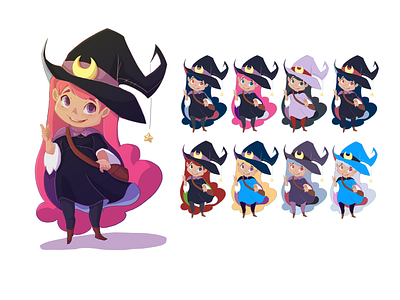Magic Potion character design illustration witch