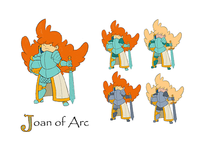 Joan of Arc animation character design cute illustration