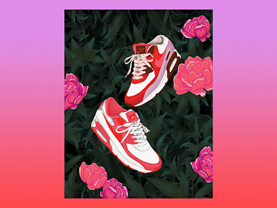 Love is Matching Nike Air Max 90's digital drawing fashion illustration illustration sneaker