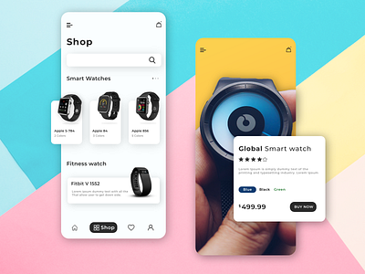 Smart Watch Ecommerce App UI design android app design app design eccomerce ecommerce fitness app ios app design modern design screen design smartwatch ui design uidesign uiux