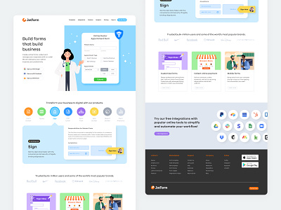 Remake JotForm Homepage ai branding figma form form design homepage homepage design homepage ui illustration illustrator landing landing page landing page design ui