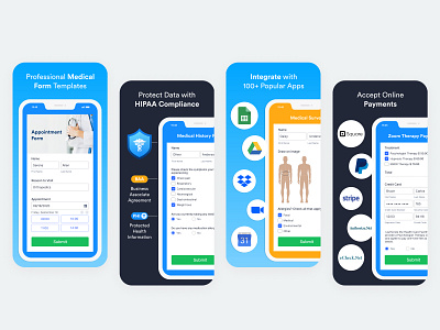 JotForm Health App Store Screenshots app app design app store design form health health app illustration illustrator store store app