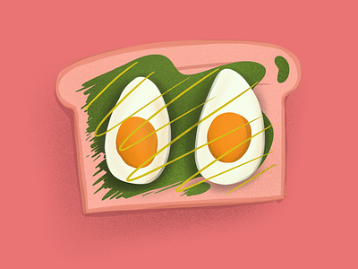 One and Only avocado bread breakfast digital painting editorial egg food food illustration illustration