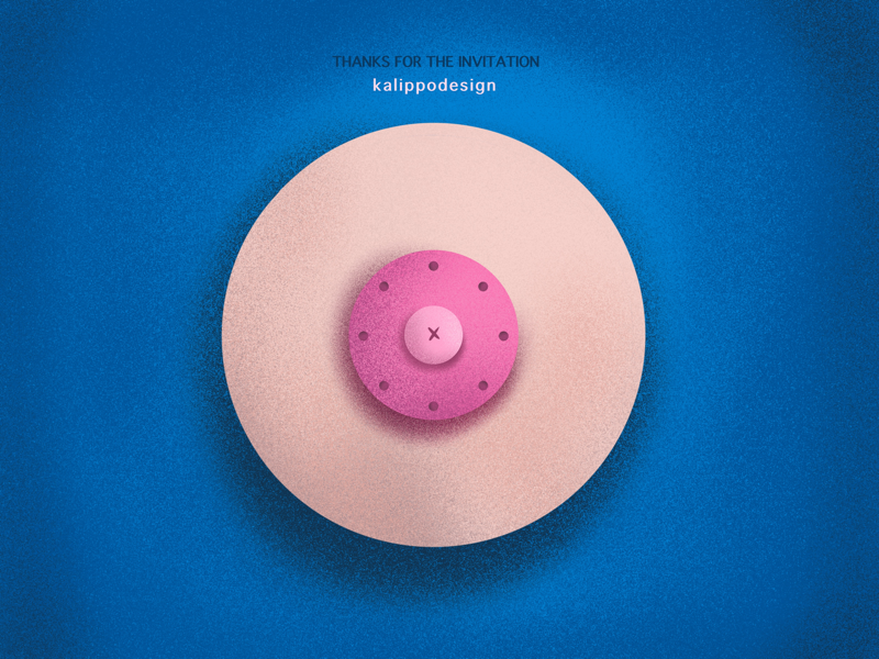 Hello Dribbble! design debut procreate illustration boobs kalippodesign invitation hello dribble dribbble