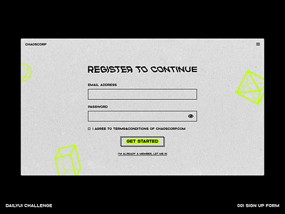 Daily UI: 001 Sign Up Form brutalism daily ui day 1 dailyui dailyuiday1 signup ui