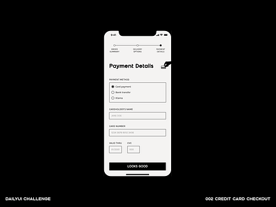 Daily UI: 002 Credit Card Checkout