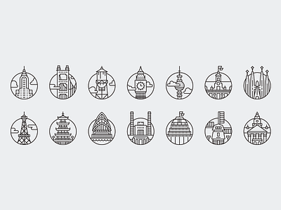 City Icons for Offscreen Magazine #5 cities city icons download free icons icon icon kit icon pack icon set icons ideogram offscreen magazine tourism icons