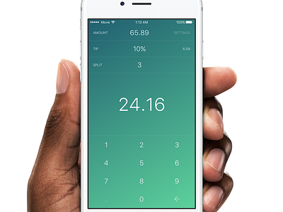 Tip Tap for iOS app store calculator food gesture gradient ios app meal split tip tip calculator