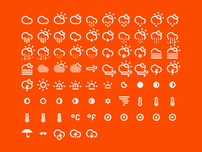 Climacons cloud direction drizzle fog free icons hail icon icon kit icon pack icon set icons lightning moon phases pictograph rain snow sun sunrise sunset temperature tornado weather icons wind