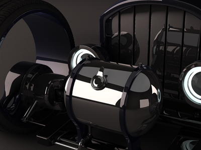 Futurist Hot Rod 3ds max blue car cg chrome detail futurism gas tank mental ray render xenon