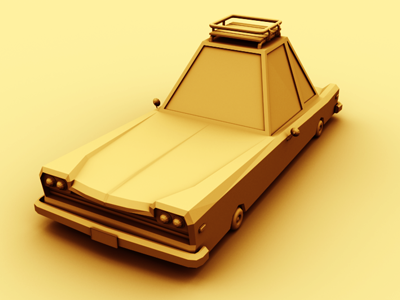 The Hoopty 3d 3ds max gif low poly render silhouette
