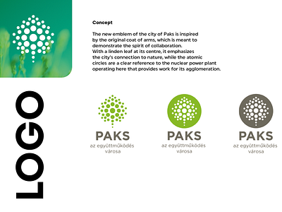New emblem of the city of Paks branding design history logo vector