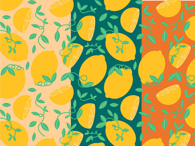 Botanical Lemon - Surface Pattern pattern seamless pattern surface pattern vector art vector pattern