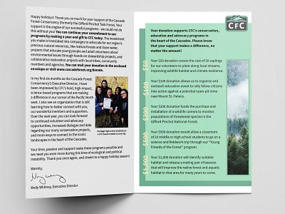 Cascade Forest Conservancy - Holiday Brochure Design brochure brochure design mailing print design