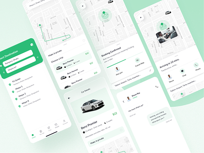 Ride Sharing App car rental clean design minimal mobile app mobile ui ride ride sharing app transport transport app uidesign user interface ux
