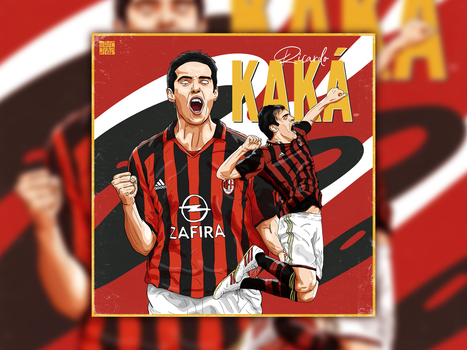Kaká - AC Milan Poster design football graphic design graphic inspiration illustration illustration art illustrator poster design vector vectorart vectorillustration