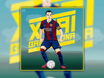 Xavi - Barcelona barcelona blaugrana design football football art football illustration football poster illustration illustrator messi poster art poster design xavi
