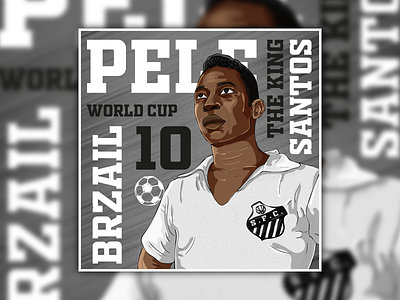 Pele - Santos 🔟 brazil football football art football illustration football poster futbol illustration illustration art pele poster santos world cup