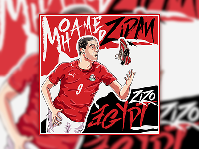 Mohamed Zidan - Egypt egypt football football art football artwork football illustration football poster illustration illustration art illustrator pharaohs poster design puma puma football vector zidan zizo