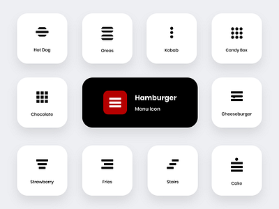 There are other delicious foods rather than the "Hamburger" icon app design burger logo dashboard design hamburg hamburger hamburger icon hamburger menu icon ios logo menu design menu icon