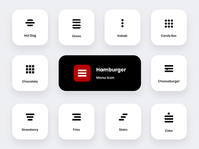 There are other delicious foods rather than the "Hamburger" icon